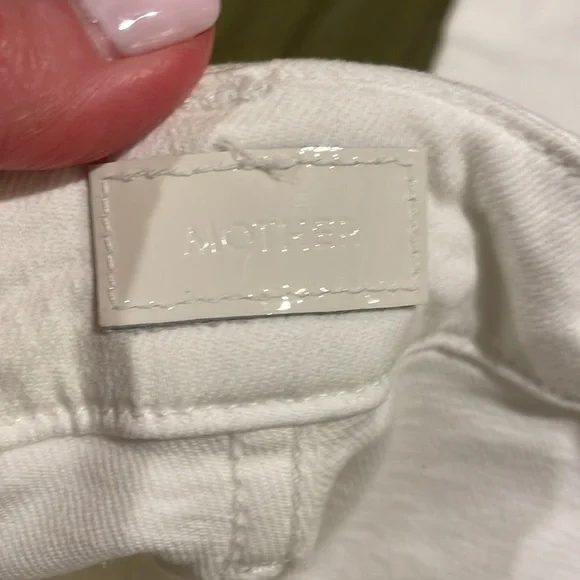 NWT MOTHER WHITE The Private Double Pocket Skimp Jeans size 26